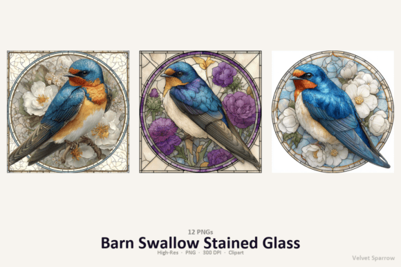 Barn Swallow Stained Glass: A Designer's Instant Asset