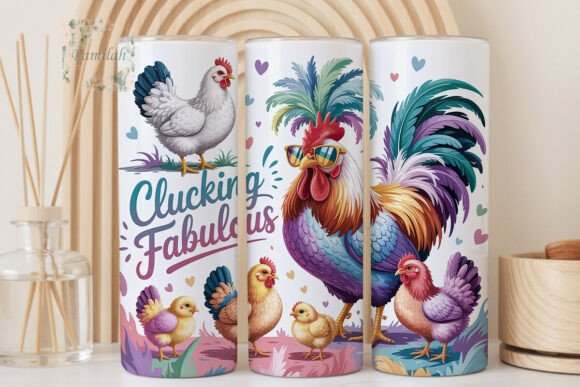 Clucking Fabulous Chickens: A Bold 20oz Tumbler Design
