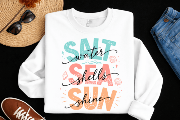 Coastal Charm: Styling the Salt Water Sea Shells Sunshine PNG Shirt