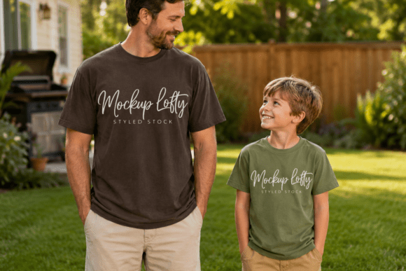 Professional Branding with the Daddy and Me Cc1717 Shirts Mockup