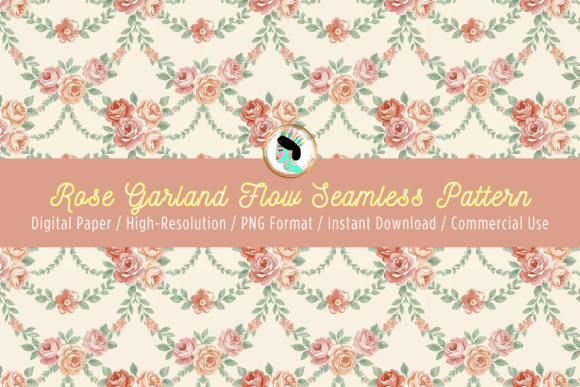 Rose Garland Seamless Pattern: French Country Elegance for Modern Projects