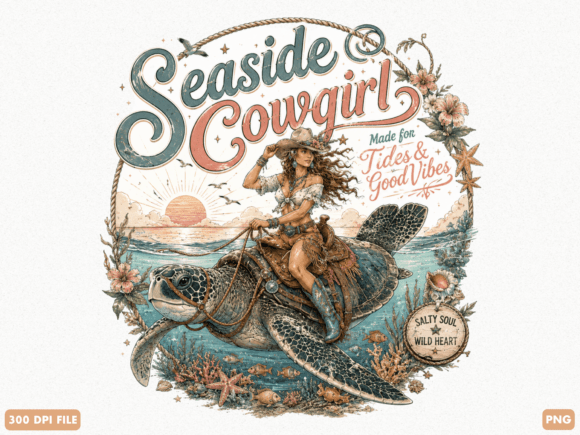 Seaside Cowgirls: The Coastal Western PNG for Modern Crafters