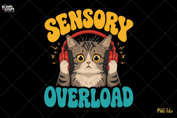 Sensory Overload Cute Cat Headphones PNG: More Than Just a Graphic