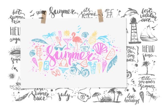 Summer Design Set: Black Ink Elements for Every Project