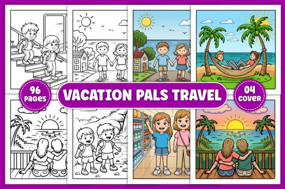 Vacation Pals Travel Coloring Book: A Creative Escape