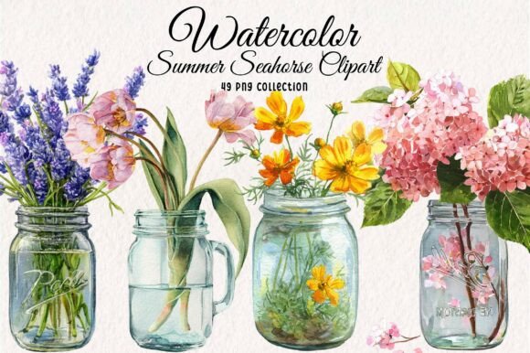 Watercolor Flower Mason Jar Clipart: A Creative Toolkit